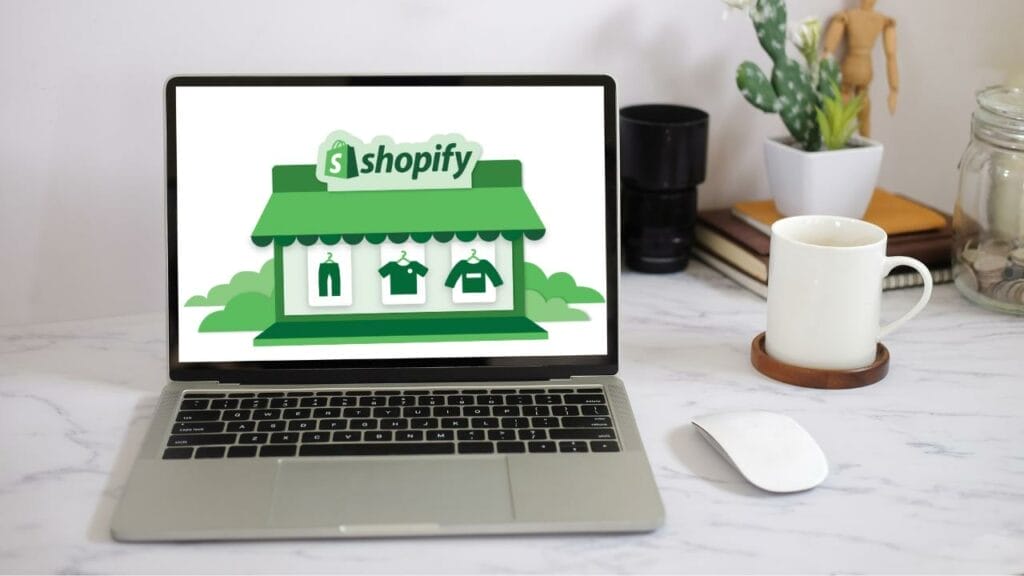 Sell Business A laptop with the word Shopify Business on it. Exit Advisor Business Broker